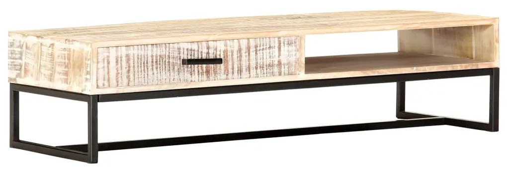 vidaXL Mesa de centro 117x50x30 cm madeira de acácia maciça branco