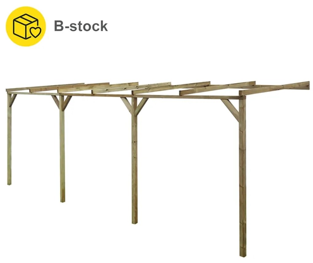 Pérgola inclinada c/ defeito 2x6x2,2 m pinho maciço impregnado