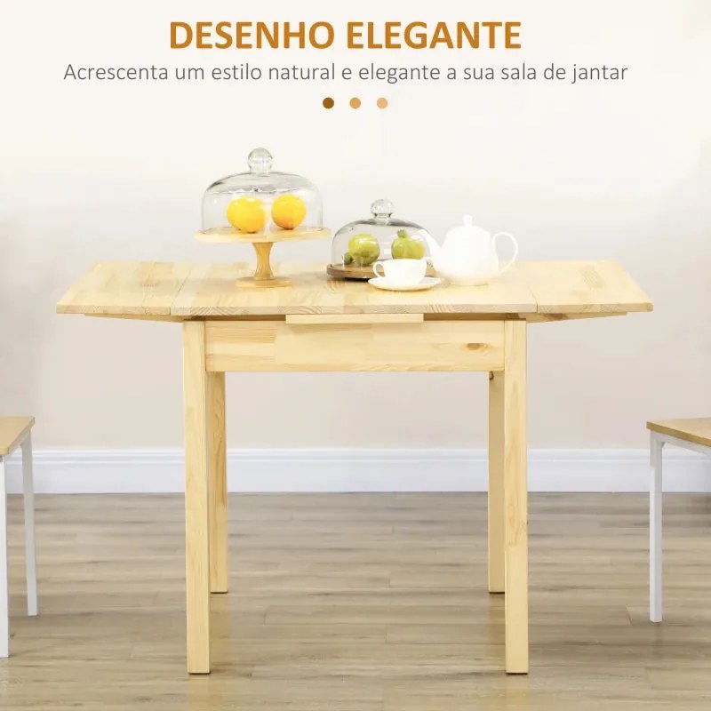 Mesa de Jantar Romeo Extensível com Laterais Abatíveis - Design Natura