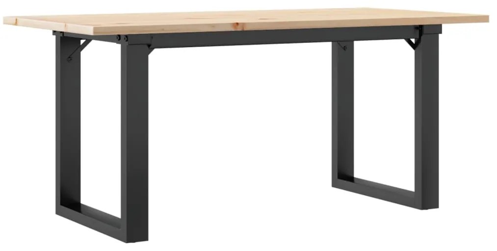 Mesa de centro estrutura em O 100x50x45cm pinho e aço
