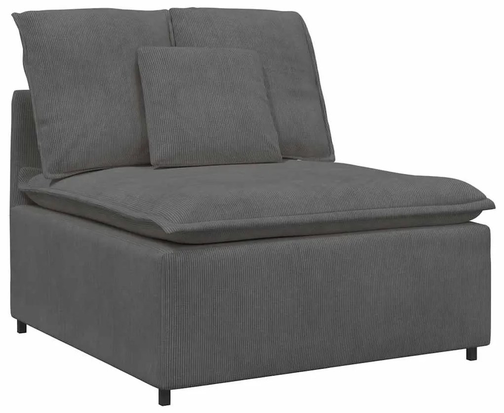 Sofá modular com almofadas cinzento-escuro