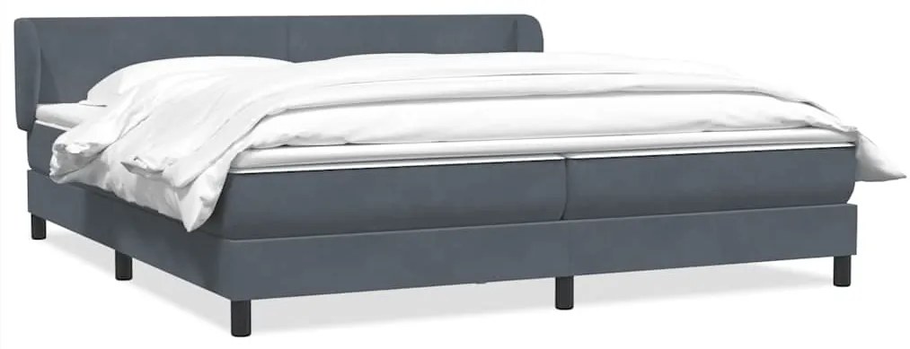 vidaXL Cama com molas/colchões 180x210 cm veludo cinzento-escuro