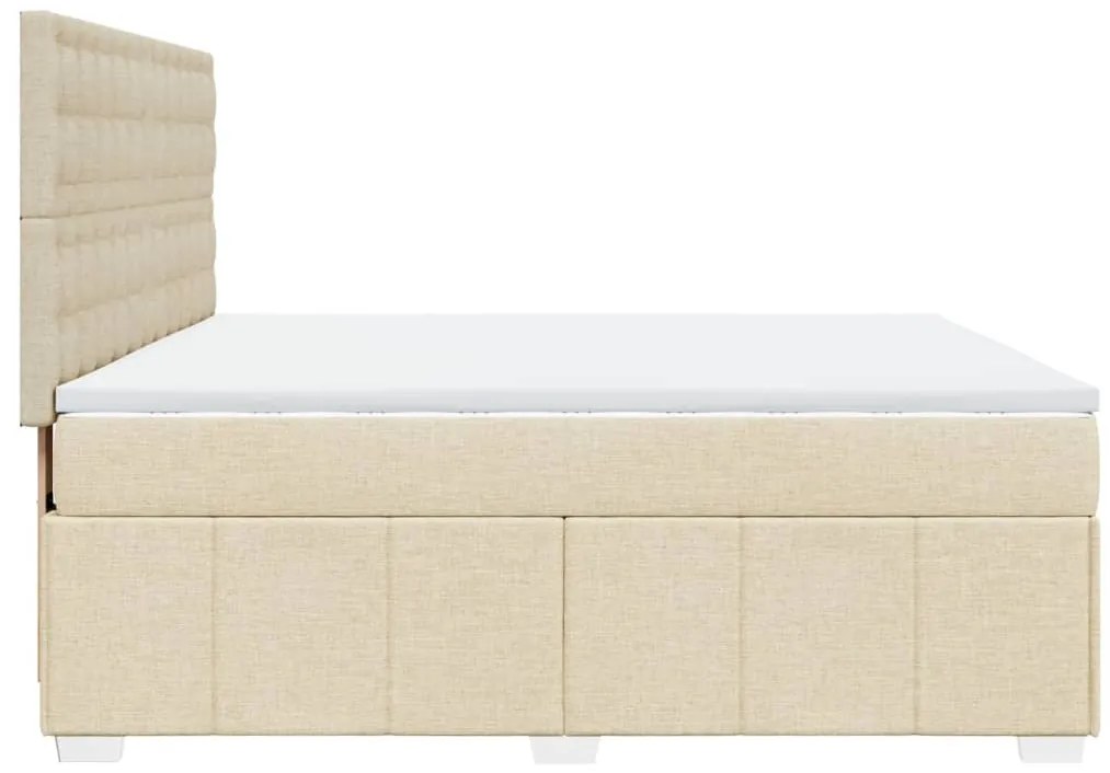 Cama com molas/colchão 180x200 cm tecido cor creme