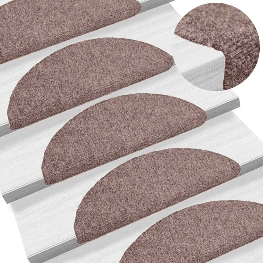 Tapetes de escada adesivos 30 pcs 56x17x3 cm creme