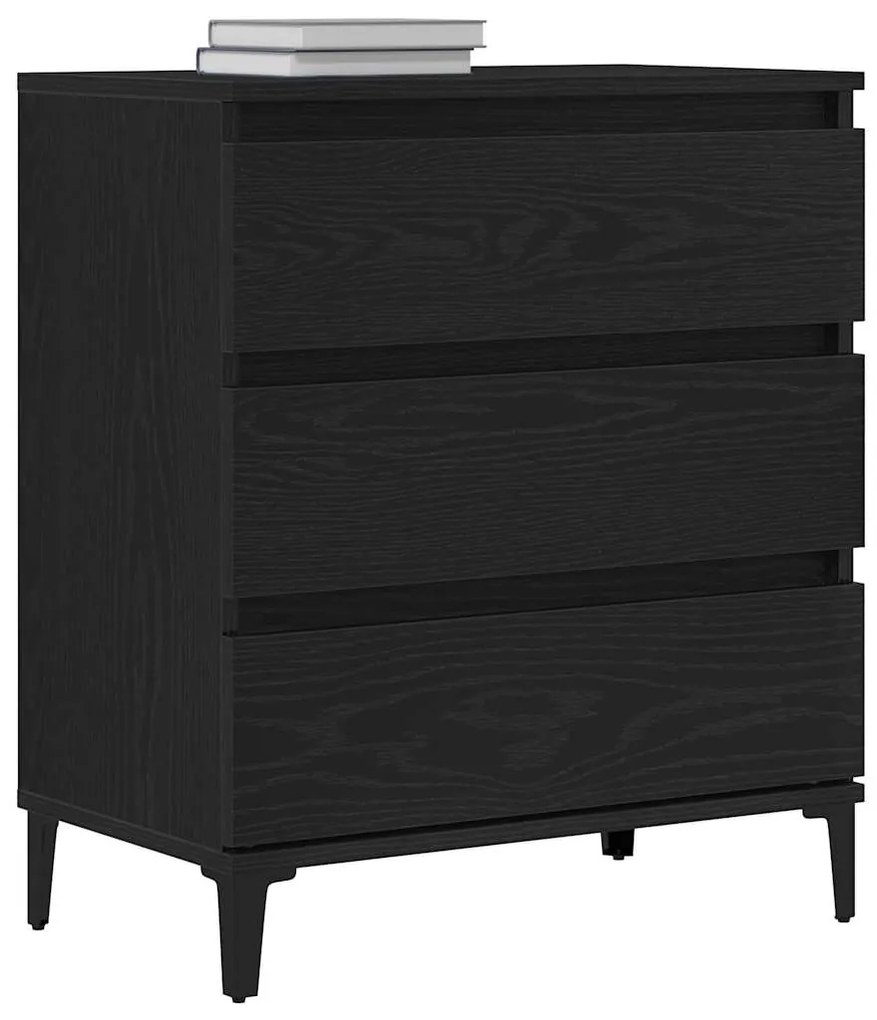 Sideboard vidaXL Preto Carvalho 60x35x70 cm Madeira engenheirada