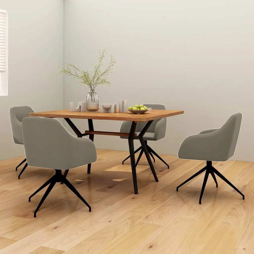vidaXL Cadeiras de jantar 4 pcs veludo cinzento-claro