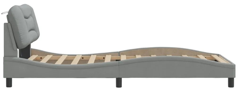 Estrutura de cama com LED sem colchão 100x200 cm tecido