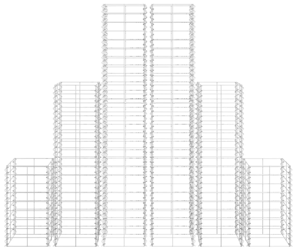 Conjunto de gabiões 6 pcs arame galvanizado