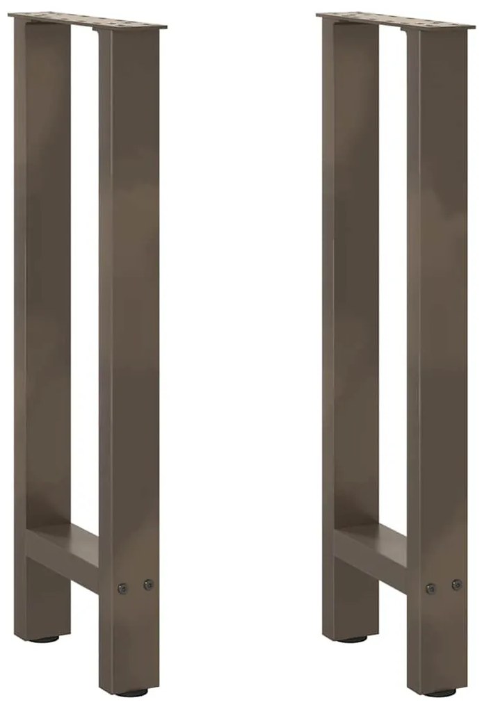 Pés de mesa de console em aço natural, 2 peças, 28x(72-73) cm, aço