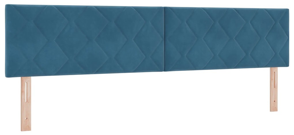 Cama Box Spring com Colchão Azul Escuro 200x200 cm Veludo