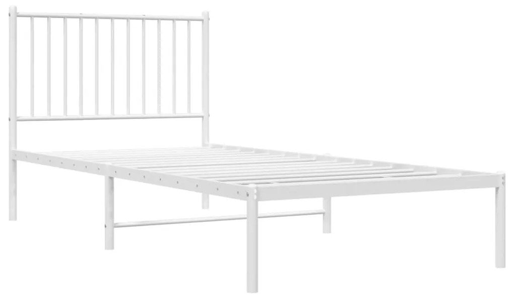 Estrutura de cama com cabeceira 90x200 cm metal branco