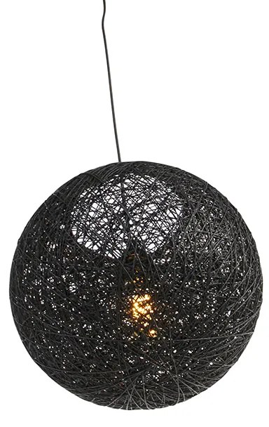 Candeeiro de suspensão preto 35 cm - Corda Design,Country / Rústico,Moderno