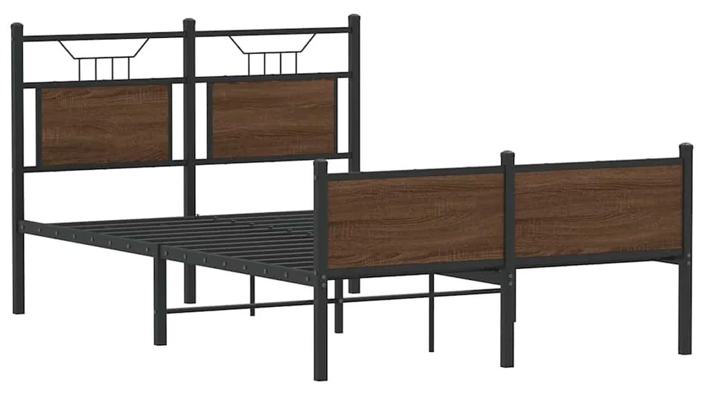 Estrutura cama s/ colchão derivados madeira carvalho castanho