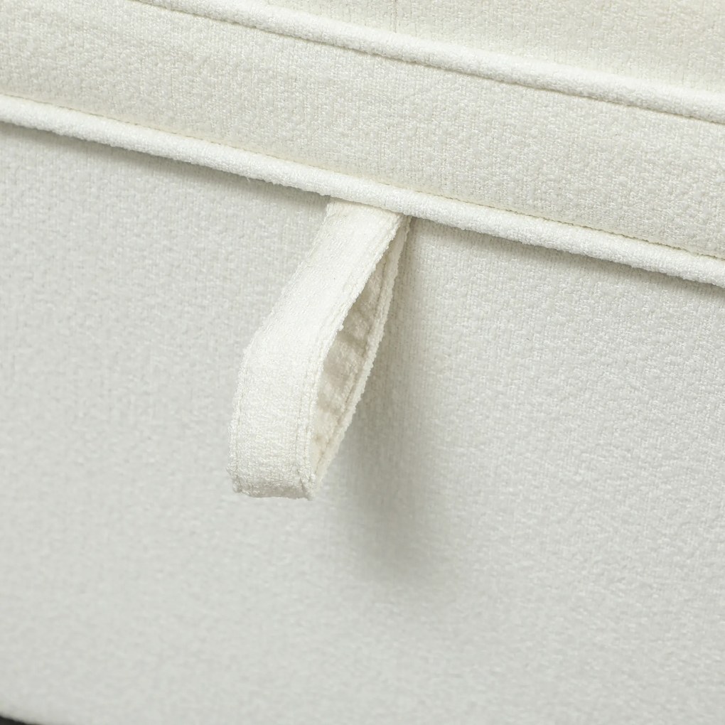 Banco de Armazenamento 120x40x48 cm com 2 Dobradiças de Segurança Tampa Rebatível para Sala de Estar Quarto Creme