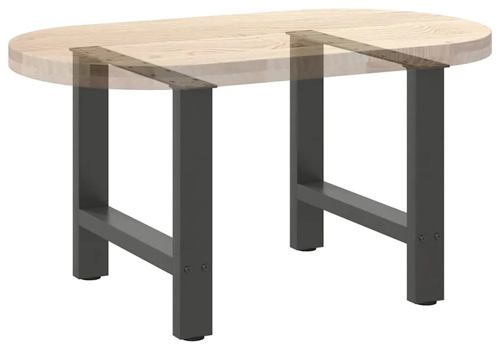 Pés para mesa de centro antracite 2 peças 60x(42-43) cm aço