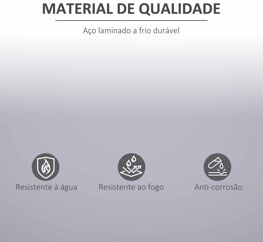 Armário de Escritório Metálico com 2 Portas Fechadura Prateleira Ajustável Armário Metálico 80x40x92,5 cm Cinza