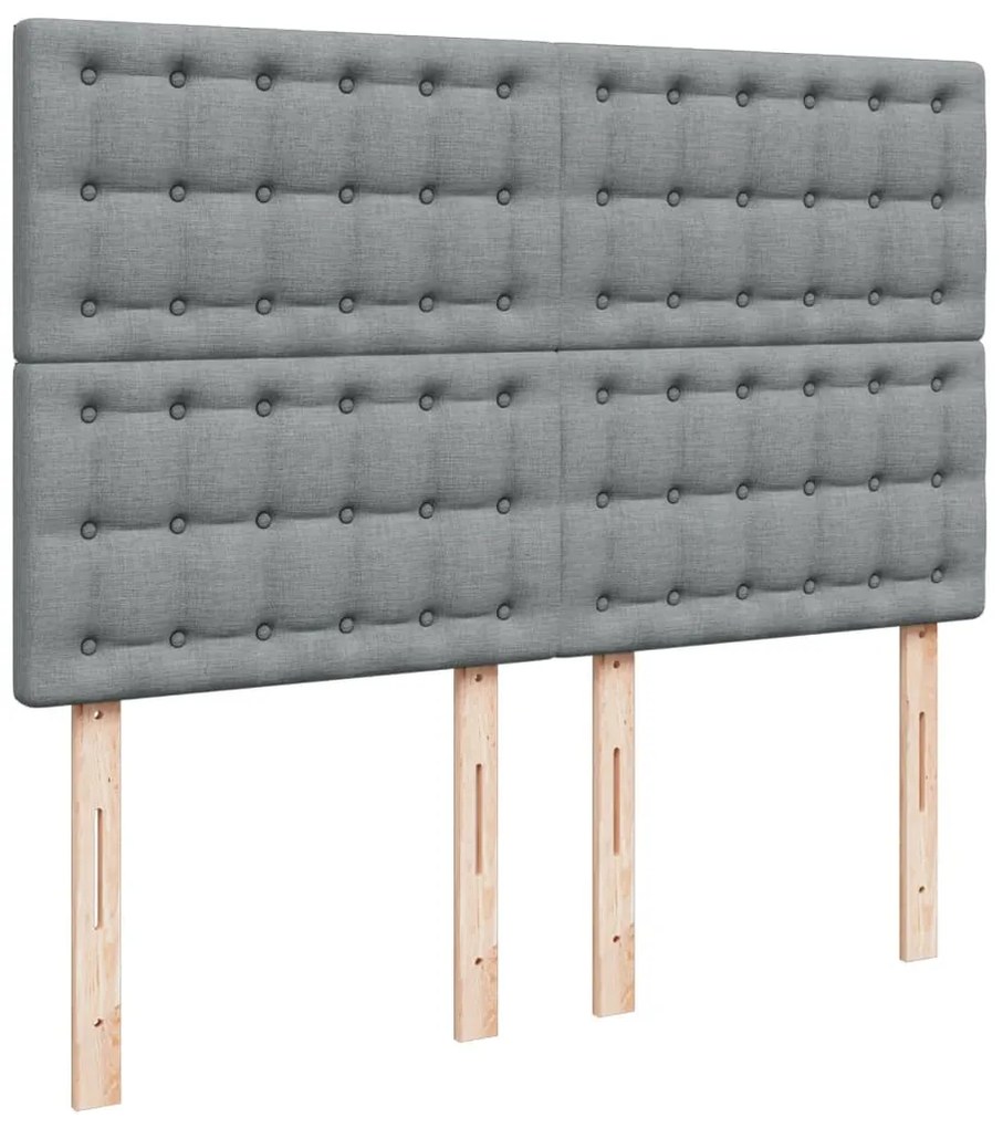 Cama com molas/colchão 160x200 cm tecido cinzento-claro