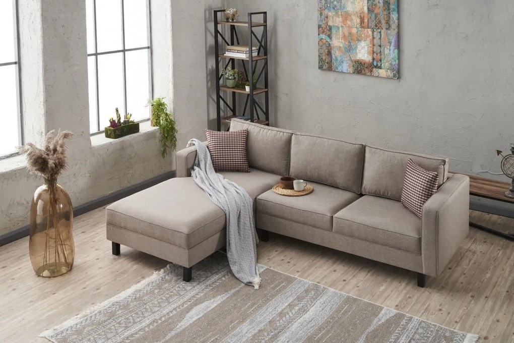 Sofá de Canto Kale – Creme – 258x83x181 cm