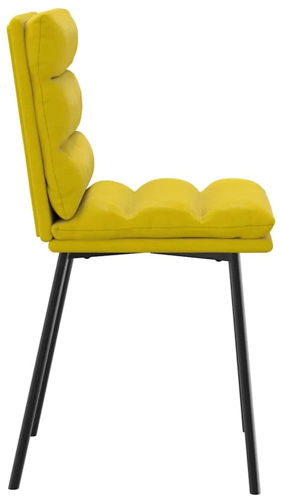 Cadeiras de jantar 2 pcs veludo amarelo