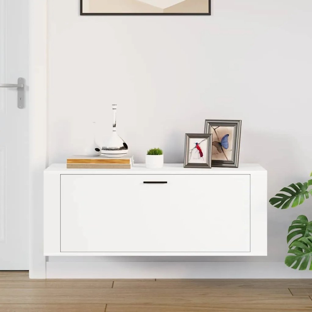 Sapateira de parede 100x35x38 cm derivados de madeira branco