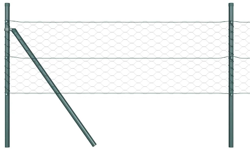 Cerca Hexagonal Verde 0.6x25 m Aço