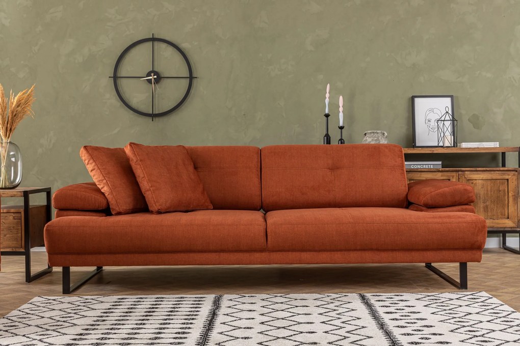 Sofá-cama de 3 Lugares Mustang – Laranja – 239x99x83 cm