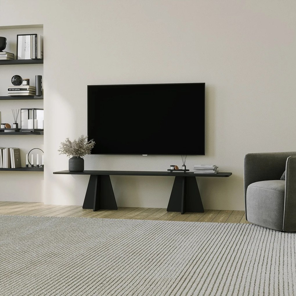 Unidade de TV Mushroom – Preto – 180 cm x 40 cm x 42 cm