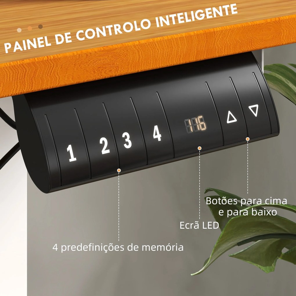 Vinsetto Secretária Elétrica Secretária Ajustável em Altura com 3 Memó