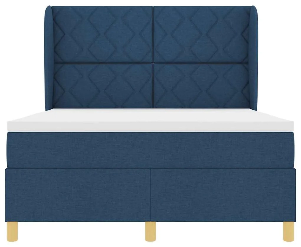 Cama Box com Colchão vidaXL - Azul - 140x200 cm - Tecido