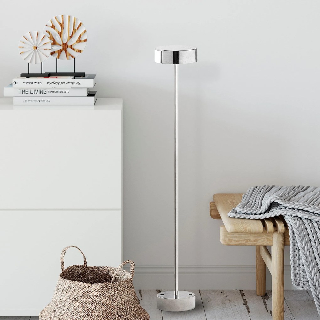 Lâmpada de Pé Keyf – Cromada – Diâmetro 16 cm Altura 111 cm