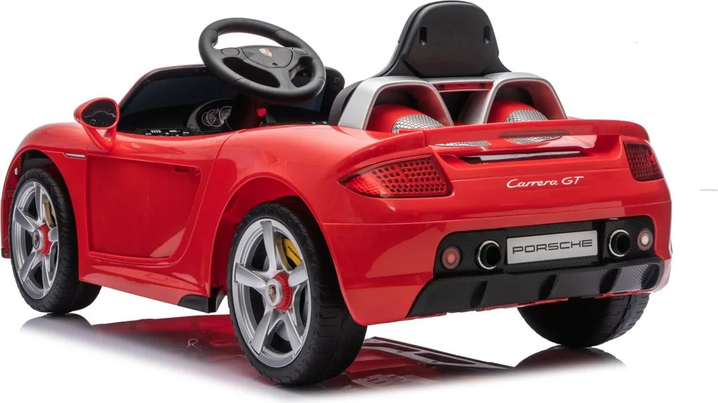Carro elétrico para Crianças 12V de 2 a 5 anos Porsche 911 Carrera, Rodas de espuma EVA, Assento Couro ecológico e controlo remoto vermelho