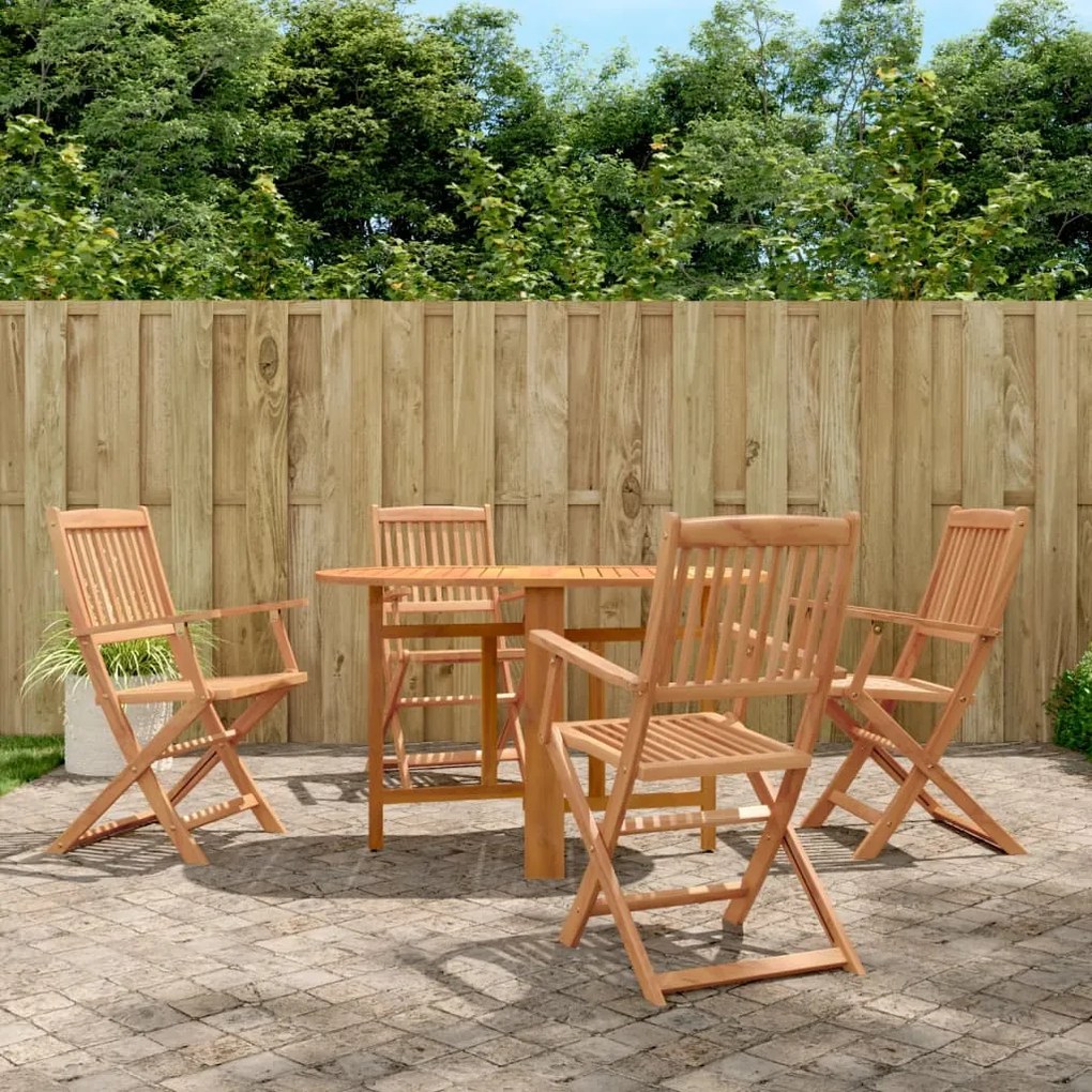 44020 vidaXL 5 pcs conjunto jantar dobrável p/ exterior acácia maciça