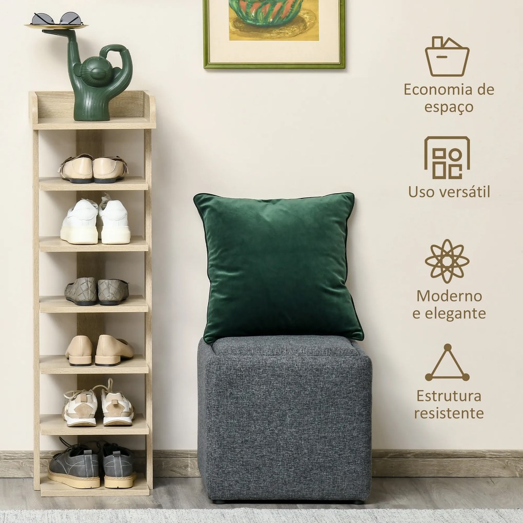 Sapateira Estreita de 7 Níveis Estante para Sapatos para 6 Pares de Sapatos 32x30x104 cm Madeira