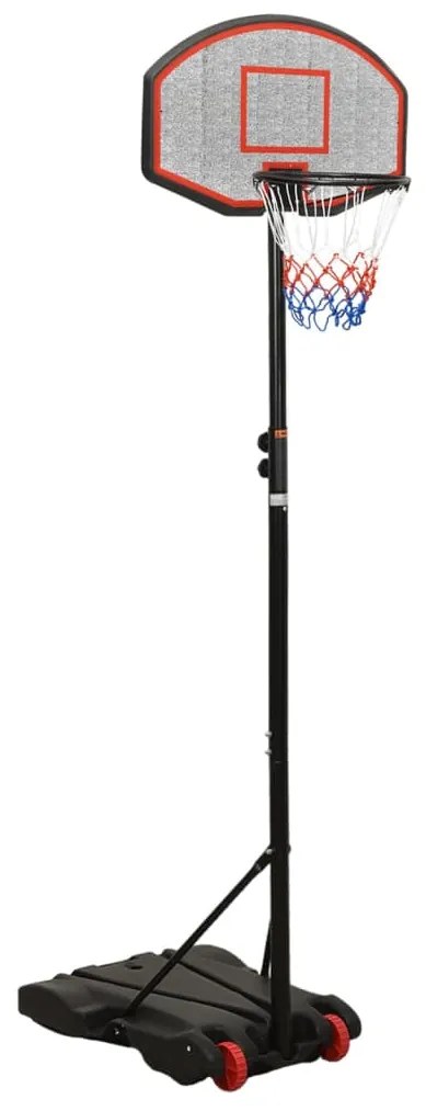 93656 vidaXL Tabela de basquetebol 216-250 cm polietileno preto