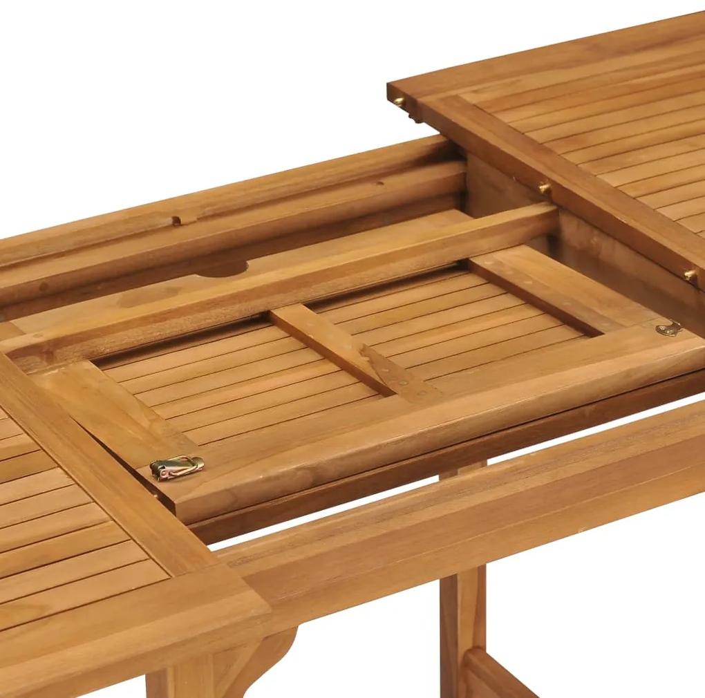 Mesa de jardim extensível (110-160)x80x75cm madeira teca maciça