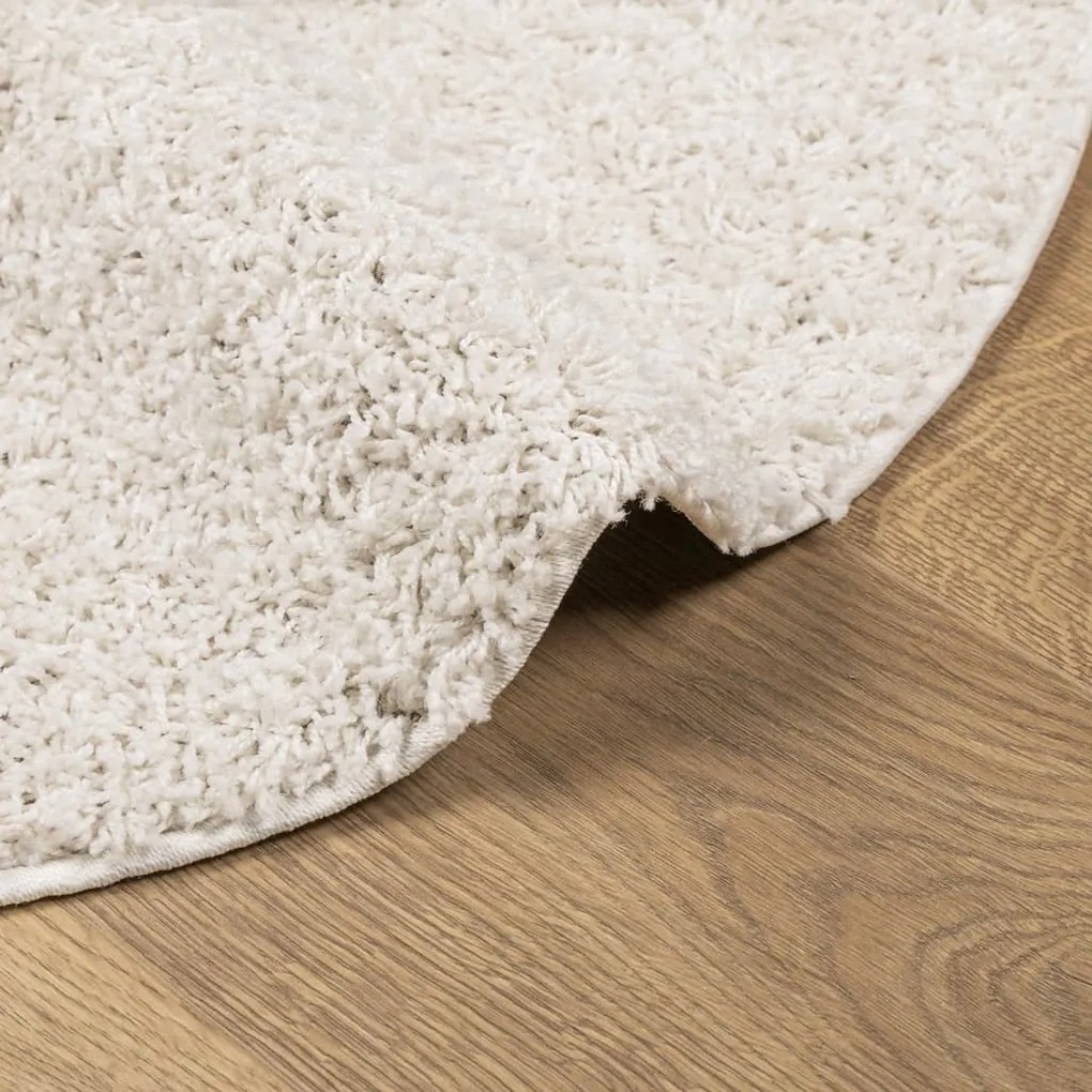 Tapete shaggy de pelo alto PAMPLONA Ø 100 cm creme