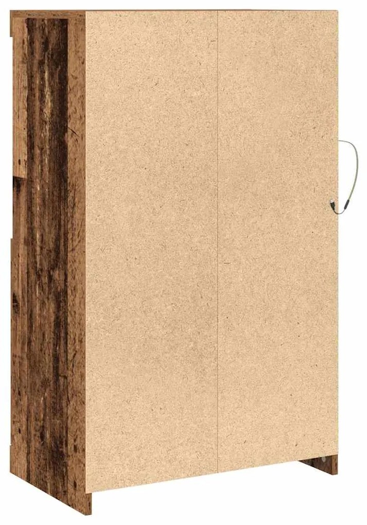 Sideboard vidaXL com Luzes LED Madeira Velha 60,5x37x100 cm