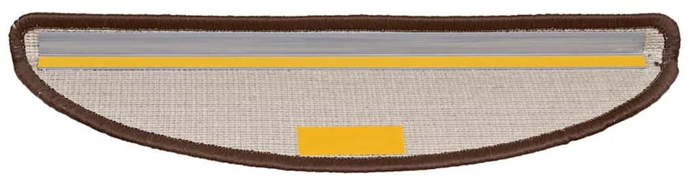 Tapetes de escada 30 pcs 56x17x3 cm castanho