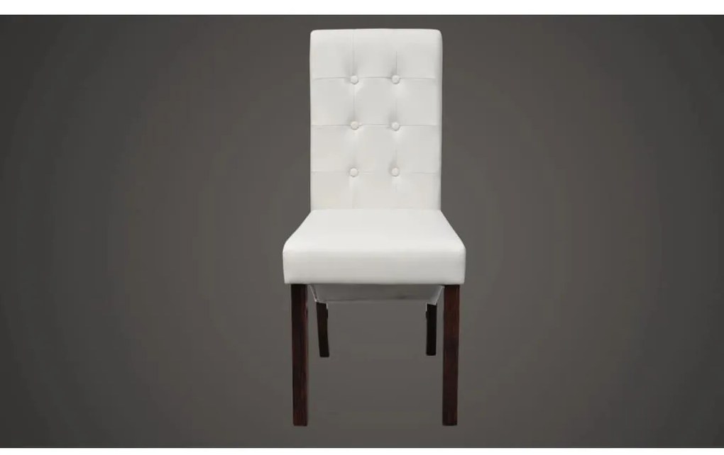 Cadeiras de jantar 6 pcs couro artificial branco
