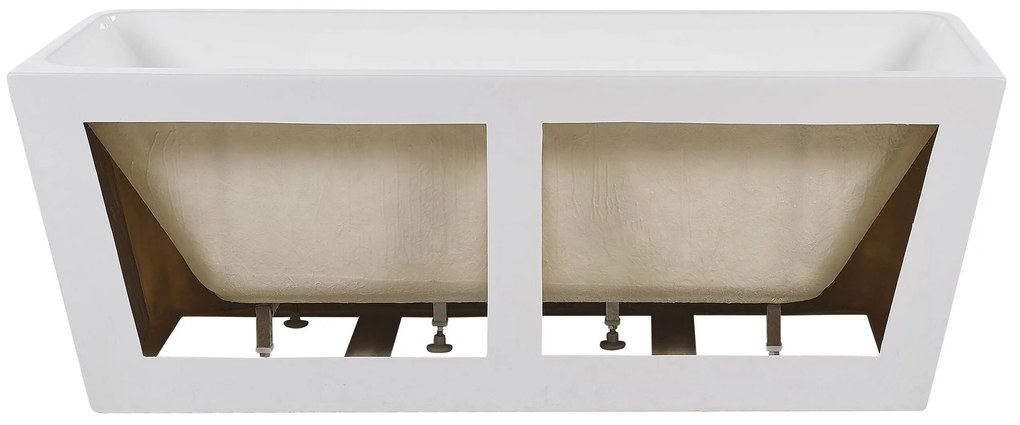 Banheira para parede em acrílico branco 170 x 80 cm HASSEL Beliani