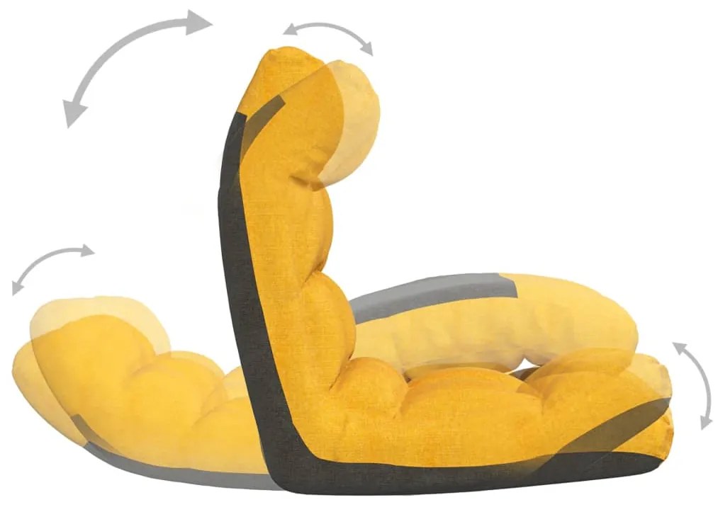 Colchão/cadeira de piso dobrável tecido amarelo mostarda
