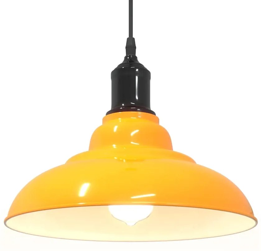 Candeeiro suspenso regulável altura E27 amarelo brilhante Ø31cm