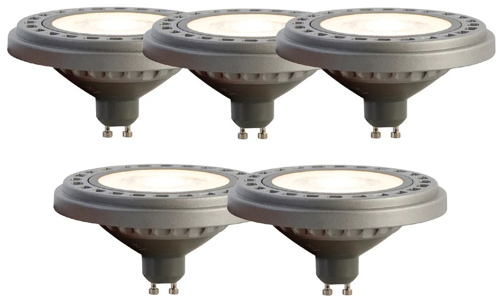 Conjunto de 5 lâmpadas LED GU10 AR111 8W 750 lm 3000K