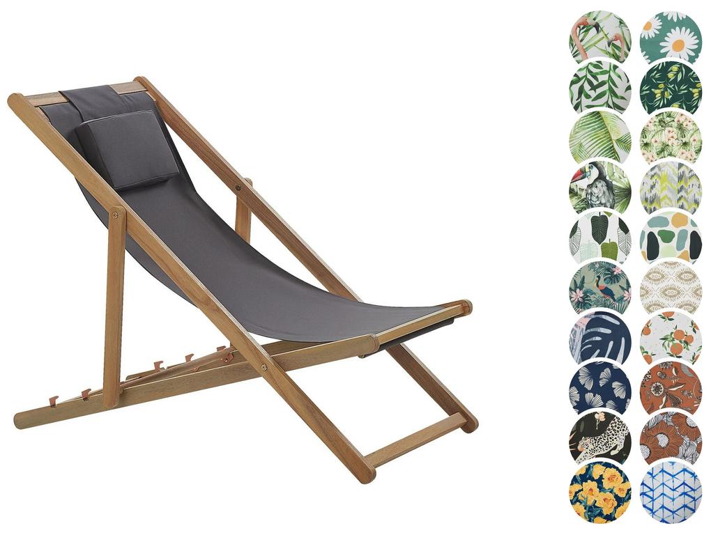 Cadeira de jardim com 2 tecidos à escolha em madeira clara AVELLINO Beliani