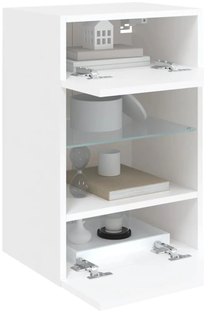 Móvel de parede para TV com luzes LED 40x30x60,5 cm branco