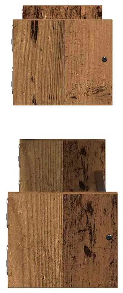 Estantes de Parede 2 pcs Madeira Antiga 60x16x14 cm Madeira Engenharia