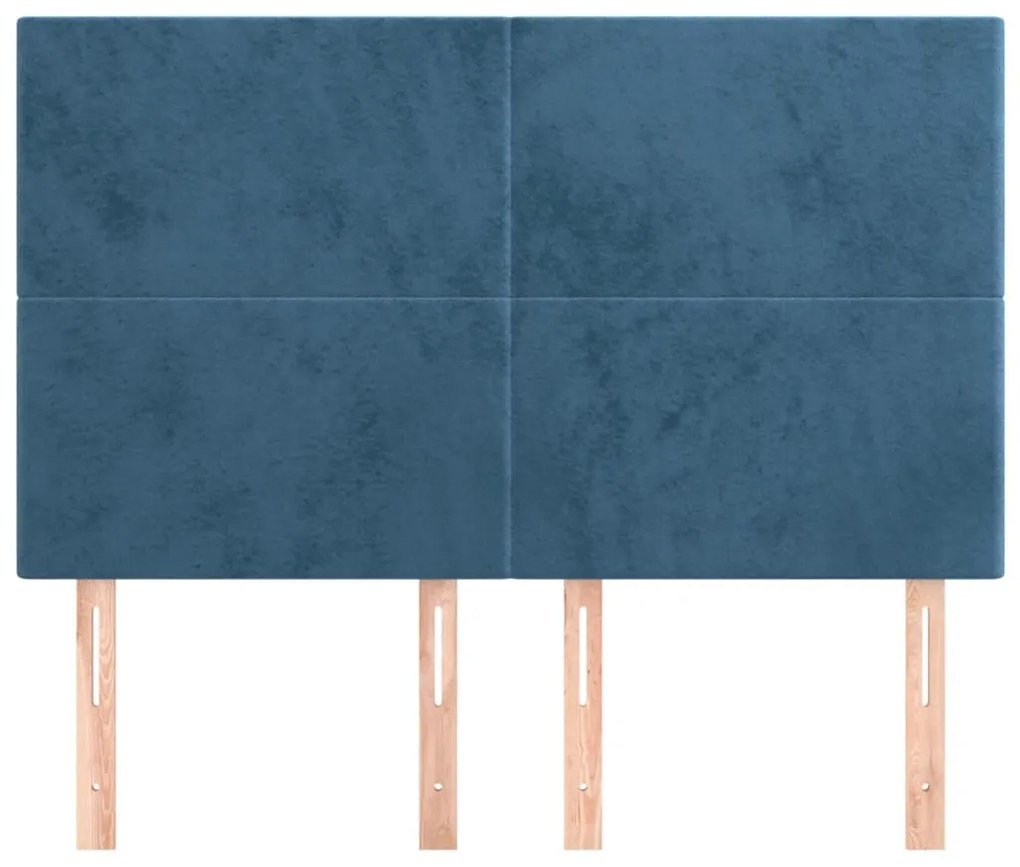 Cabeceira de cama 4 pcs veludo 72x5x78/88 cm azul-escuro