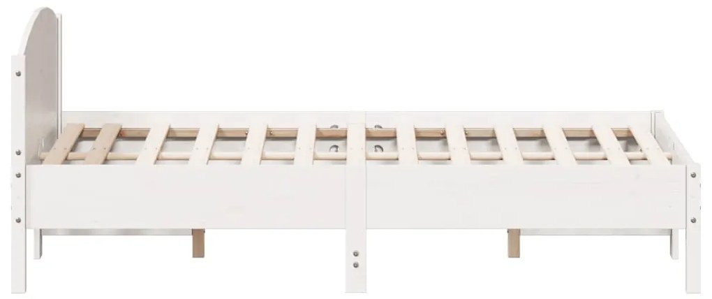 Cama sem colchão 140x190 cm madeira de pinho maciça branco