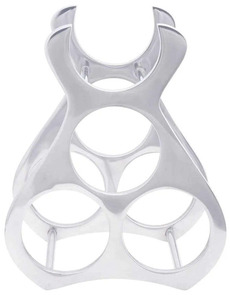 Suporte para Vinho vidaXL Prateado 23x14x28 cm Alumínio