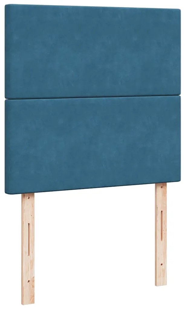 Cama boxspring com colchão 90x190 cm veludo azul